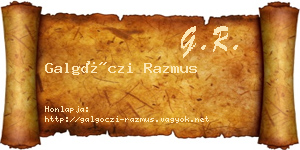 Galgóczi Razmus névjegykártya